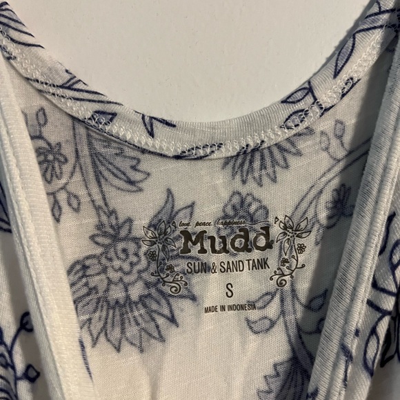 Mudd white and blue tank top (small) - Picture 2 of 2